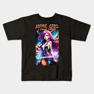 Anime Girl I Only Care 02 Kids T-Shirt